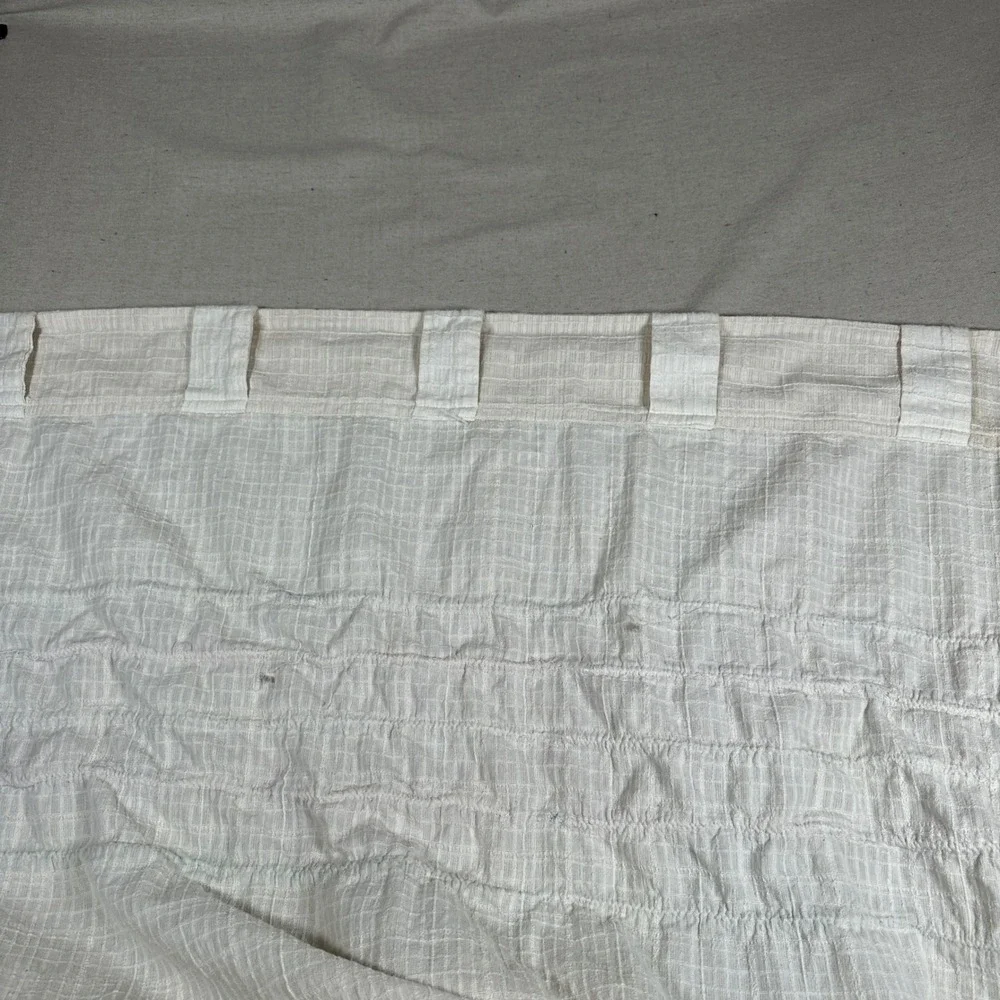 Anthropologie Embroidered Pom Pom Curtain Panel Pair Cream Ivory 50x96 Boho‎